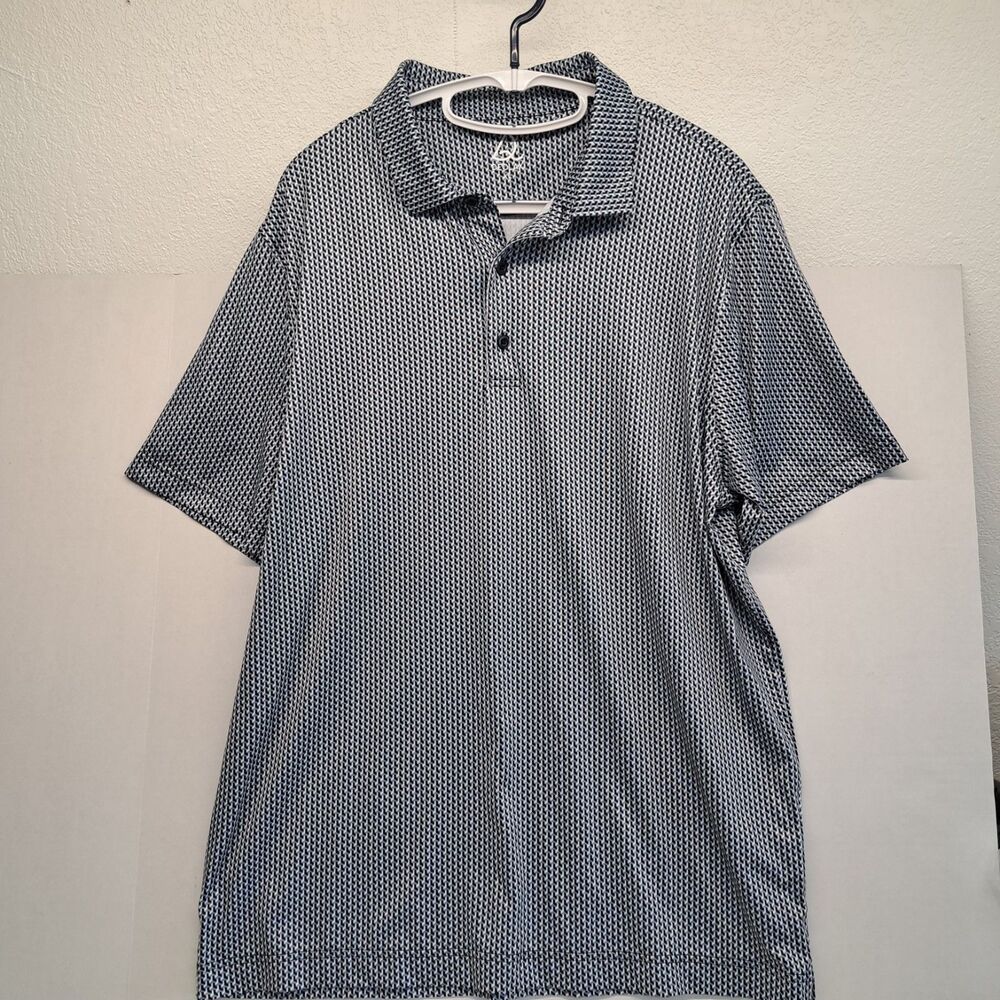 Deolax Stretch Performance Golf Polo Black/gray Shirt Mens Size XL